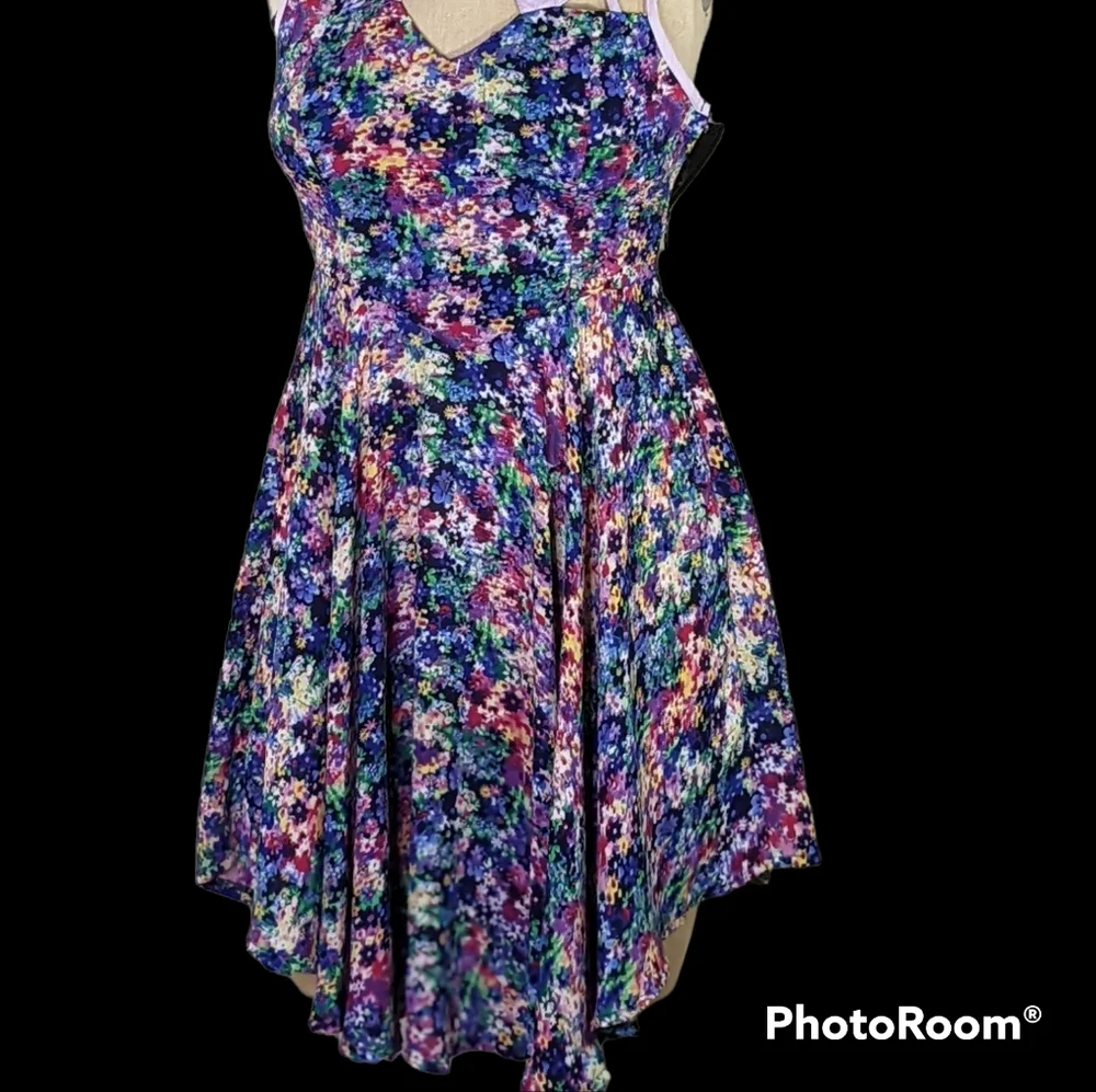 Dream State Multicolor Caged Asymmetrical Dress, S , NWT - Picture 2 of 6